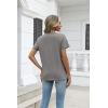 Zeagoo Womens Tops Summer Casual Short Sleeve Tshirts Business Basic Spring V-Neck Shirts Outfits S-3XL(Z-gray)