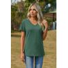 Zeagoo Womens Tops Summer Casual Short Sleeve Tshirts Business Basic Spring V-Neck Shirts Outfits S-3XL(Z-green)