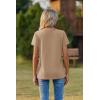 Zeagoo Womens Tops Summer Casual Short Sleeve Tshirts Business Basic Spring V-Neck Shirts Outfits S-3XL(Z-khaki)