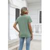 Zeagoo Womens Tops Summer Casual Short Sleeve Tshirts Business Basic Spring V-Neck Shirts Outfits S-3XL(Z-light Green)