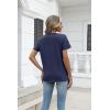Zeagoo Womens Tops Summer Casual Short Sleeve Tshirts Business Basic Spring V-Neck Shirts Outfits S-3XL(Z-navy Blue)