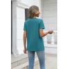Zeagoo Womens Tops Summer Casual Short Sleeve Tshirts Business Basic Spring V-Neck Shirts Outfits S-3XL(Z-peacock Blue)