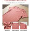 Zeagoo Womens Tops Summer Casual Short Sleeve Tshirts Business Basic Spring V-Neck Shirts Outfits S-3XL(Z-pink)