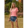 Zeagoo Womens Tops Summer Casual Short Sleeve Tshirts Business Basic Spring V-Neck Shirts Outfits S-3XL(Z-pink)