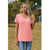 Zeagoo Womens Tops Summer Casual Short Sleeve Tshirts Business Basic Spring V-Neck Shirts Outfits S-3XL(Z-pink)
