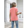 Zeagoo Womens Tops Summer Casual Short Sleeve Tshirts Business Basic Spring V-Neck Shirts Outfits S-3XL(Z-pink)