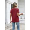 Zeagoo Womens Tops Summer Casual Short Sleeve Tshirts Business Basic Spring V-Neck Shirts Outfits S-3XL(Z-red)