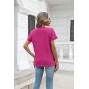 Zeagoo Womens Tops Summer Casual Short Sleeve Tshirts Business Basic Spring V-Neck Shirts Outfits S-3XL(Z-rose Red)