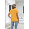 Zeagoo Womens Tops Summer Casual Short Sleeve Tshirts Business Basic Spring V-Neck Shirts Outfits S-3XL(Z-yellow)