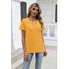 Zeagoo Womens Tops Summer Casual Short Sleeve Tshirts Business Basic Spring V-Neck Shirts Outfits S-3XL(Z-yellow)