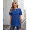 Zeagoo Womens Tshirt Short Sleeve Summer Tops Crewneck Casual Basic Tee Shirts Spring Clothes Trendy Outfit(Z Abstract Blue 319)