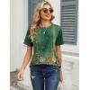 Zeagoo Womens Tshirt Short Sleeve Summer Tops Crewneck Casual Basic Tee Shirts Spring Clothes Trendy Outfit(Z Boho Floral Green 839)