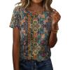 Zeagoo Womens Tshirt Short Sleeve Summer Tops Crewneck Casual Basic Tee Shirts Spring Clothes Trendy Outfit(Z Boho Multicolor 721)