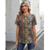 Zeagoo Womens Tshirt Short Sleeve Summer Tops Crewneck Casual Basic Tee Shirts Spring Clothes Trendy Outfit(Z Boho Multicolor 721)