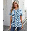 Zeagoo Womens Tshirt Short Sleeve Summer Tops Crewneck Casual Basic Tee Shirts Spring Clothes Trendy Outfit(Z Color Block Blue 329)