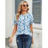Zeagoo Womens Tshirt Short Sleeve Summer Tops Crewneck Casual Basic Tee Shirts Spring Clothes Trendy Outfit(Z Color Block Blue 329)