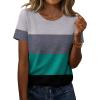 Zeagoo Womens Tshirt Short Sleeve Summer Tops Crewneck Casual Basic Tee Shirts Spring Clothes Trendy Outfit(Z Contrasting Gray Green 595)