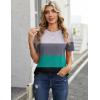 Zeagoo Womens Tshirt Short Sleeve Summer Tops Crewneck Casual Basic Tee Shirts Spring Clothes Trendy Outfit(Z Contrasting Gray Green 595)