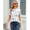 Zeagoo Womens Tshirt Short Sleeve Summer Tops Crewneck Casual Basic Tee Shirts Spring Clothes Trendy Outfit(Z Floral White 290)