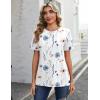 Zeagoo Womens Tshirt Short Sleeve Summer Tops Crewneck Casual Basic Tee Shirts Spring Clothes Trendy Outfit(Z Floral White 290)
