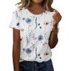 Zeagoo Womens Tshirt Short Sleeve Summer Tops Crewneck Casual Basic Tee Shirts Spring Clothes Trendy Outfit(Z Floral White 290)