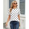 Zeagoo Womens Tshirt Short Sleeve Summer Tops Crewneck Casual Basic Tee Shirts Spring Clothes Trendy Outfit(Z Polka Dots White 592)