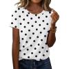 Zeagoo Womens Tshirt Short Sleeve Summer Tops Crewneck Casual Basic Tee Shirts Spring Clothes Trendy Outfit(Z Polka Dots White 592)