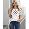 Zeagoo Womens Tshirt Short Sleeve Summer Tops Crewneck Casual Basic Tee Shirts Spring Clothes Trendy Outfit(Z Polka Dots White 592)