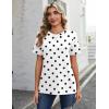 Zeagoo Womens Tshirt Short Sleeve Summer Tops Crewneck Casual Basic Tee Shirts Spring Clothes Trendy Outfit(Z Polka Dots White 592)