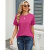 Zeagoo Womens Tshirt Short Sleeve Summer Tops Crewneck Casual Basic Tee Shirts Spring Clothes Trendy Outfit(Z Rose Red)