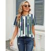 Zeagoo Womens Tshirt Short Sleeve Summer Tops Crewneck Casual Basic Tee Shirts Spring Clothes Trendy Outfit(Z Striped Green 530)