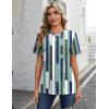Zeagoo Womens Tshirt Short Sleeve Summer Tops Crewneck Casual Basic Tee Shirts Spring Clothes Trendy Outfit(Z Striped Green 530)