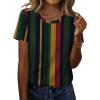 Zeagoo Womens Tshirt Short Sleeve Summer Tops Crewneck Casual Basic Tee Shirts Spring Clothes Trendy Outfit(Z Striped Multicolor 275)