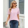 Zeagoo Womens Tshirt Short Sleeve Summer Tops Crewneck Casual Basic Tee Shirts Spring Clothes Trendy Outfit(Z Striped Pink 300)