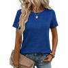 Zeagoo Womens Tshirt Short Sleeve Summer Tops Crewneck Casual Basic Tee Shirts Spring Clothes Trendy Outfit(Z Abstract Blue 319)