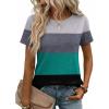 Zeagoo Womens Tshirt Short Sleeve Summer Tops Crewneck Casual Basic Tee Shirts Spring Clothes Trendy Outfit(Z Contrasting Gray Green 595)