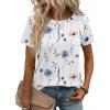 Zeagoo Womens Tshirt Short Sleeve Summer Tops Crewneck Casual Basic Tee Shirts Spring Clothes Trendy Outfit(Z Floral White 290)