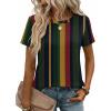 Zeagoo Womens Tshirt Short Sleeve Summer Tops Crewneck Casual Basic Tee Shirts Spring Clothes Trendy Outfit(Z Striped Multicolor 275)