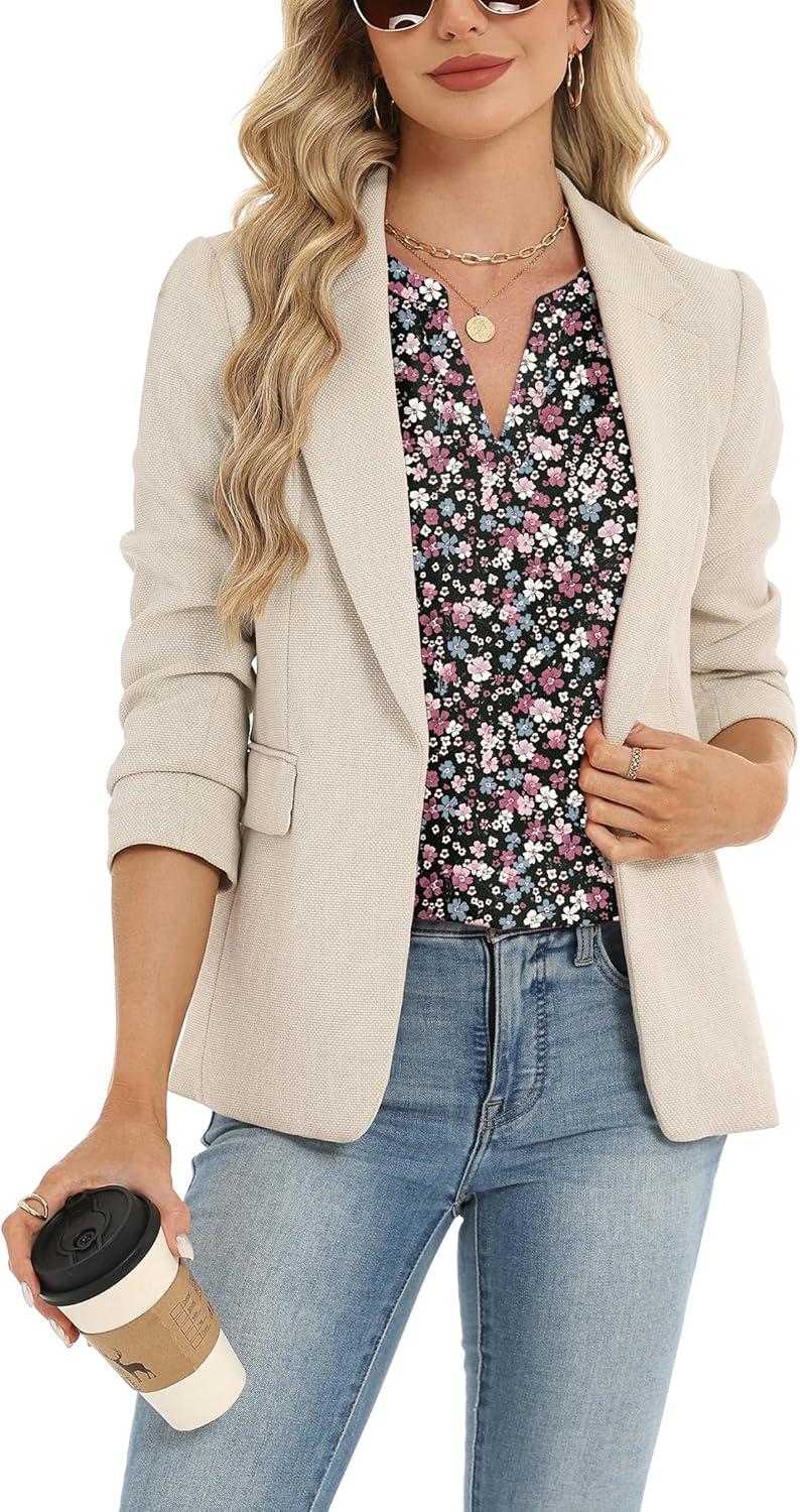 imageZeagoo Womens Dressy Casual Shirts Short Sleeve V Neck Work Blouse Business Casual Summer Chiffon TopsSummer Flower