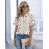 Zeagoo Button Down Shirts for Women Short Sleeve Collared Tops Dressy Casual V Neck Blouses(An443-apricot)