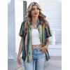 Zeagoo Button Down Shirts for Women Short Sleeve Collared Tops Dressy Casual V Neck Blouses(Cx289-multicolored)