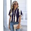 Zeagoo Button Down Shirts for Women Short Sleeve Collared Tops Dressy Casual V Neck Blouses(Cx327-graphics)