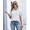 Zeagoo Button Down Shirts for Women Short Sleeve Collared Tops Dressy Casual V Neck Blouses(Jh599)