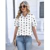 Zeagoo Button Down Shirts for Women Short Sleeve Collared Tops Dressy Casual V Neck Blouses(Jh599)
