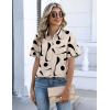 Zeagoo Button Down Shirts for Women Short Sleeve Collared Tops Dressy Casual V Neck Blouses(Jh602-light Khaki)