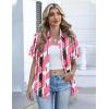 Zeagoo Button Down Shirts for Women Short Sleeve Collared Tops Dressy Casual V Neck Blouses(Jh603-pink)