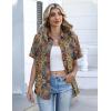 Zeagoo Button Down Shirts for Women Short Sleeve Collared Tops Dressy Casual V Neck Blouses(Mz721-multicolored)