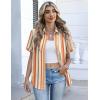 Zeagoo Button Down Shirts for Women Short Sleeve Collared Tops Dressy Casual V Neck Blouses(Tw720-stripe)