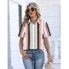 Zeagoo Button Down Shirts for Women Short Sleeve Collared Tops Dressy Casual V Neck Blouses(Tz264)