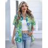 Zeagoo Button Down Shirts for Women Short Sleeve Collared Tops Dressy Casual V Neck Blouses(Yg2-multicolored)